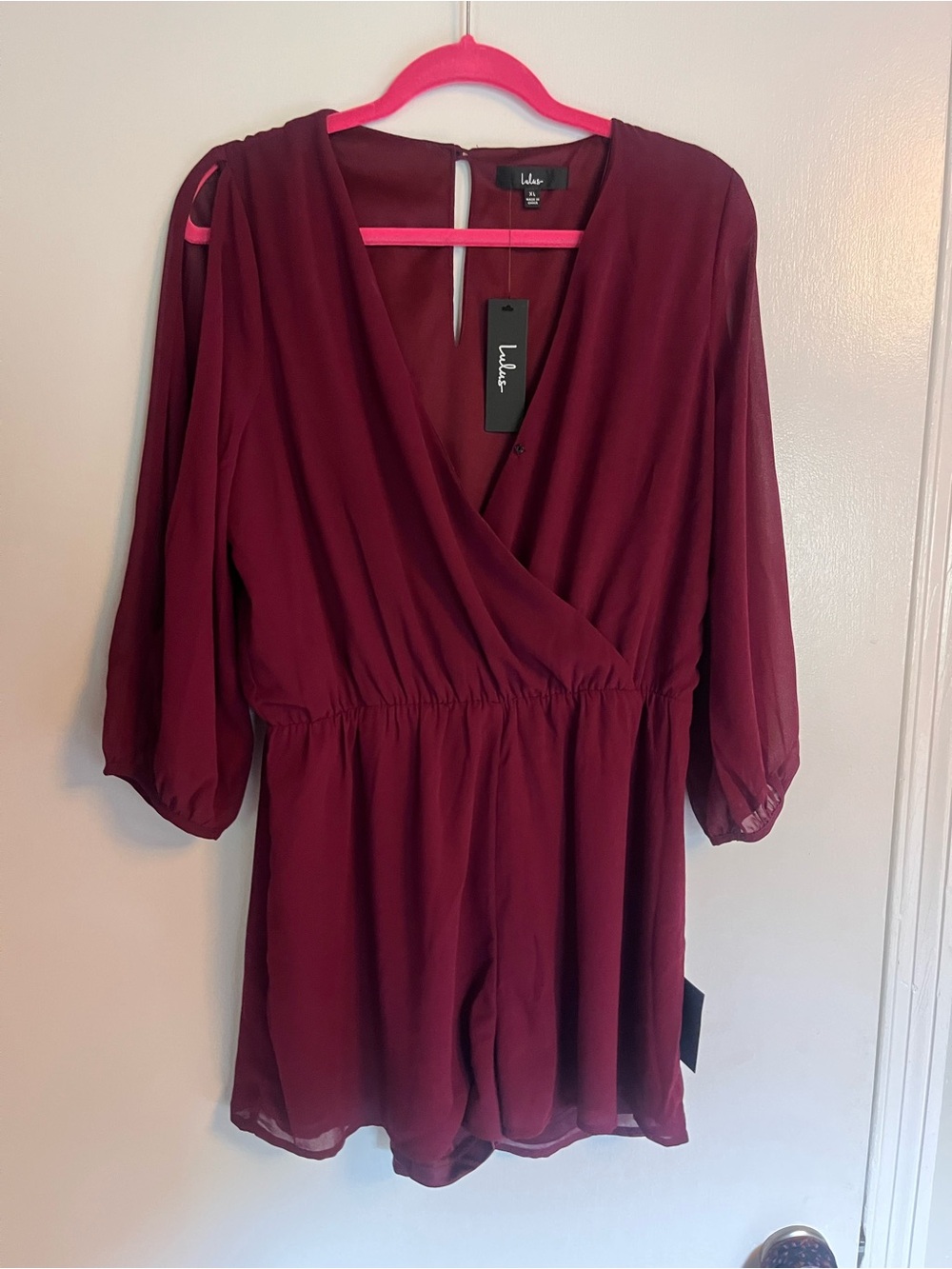 Lulu's Wine Wrap-Front Romper
